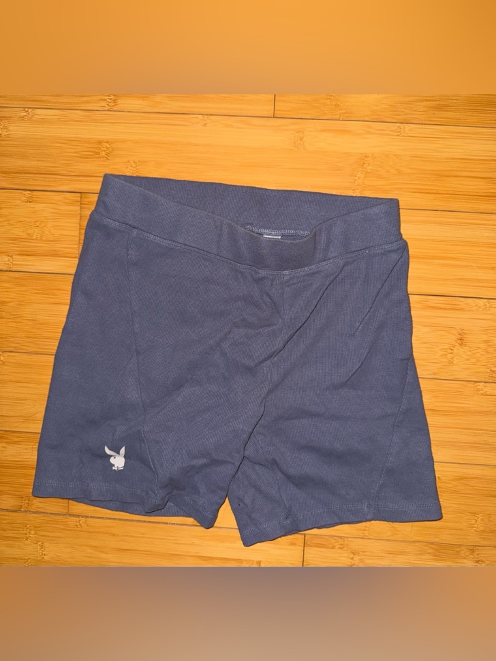 Playboy PacSun Grey/Purple High-Rise Active Rob Bike Shorts with Logo (Medium)